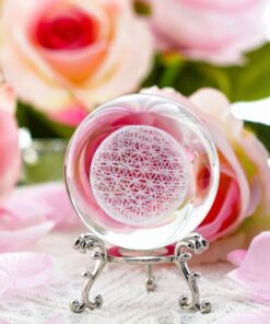 Flower of Life Crystal Ball with Stand