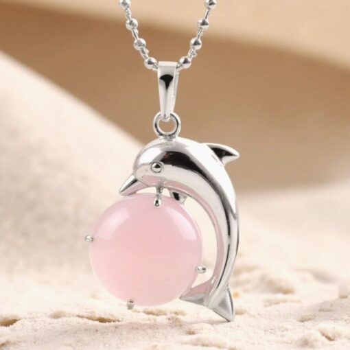 Dolphin Energy Pendant in Natural Stone