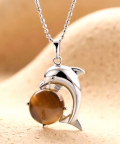 Dolphin Energy Pendant in Natural Stone