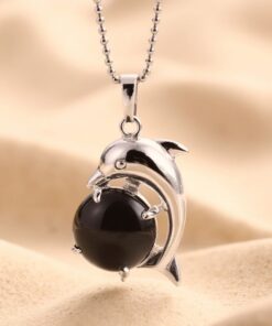 Dolphin Energy Pendant in Natural Stone