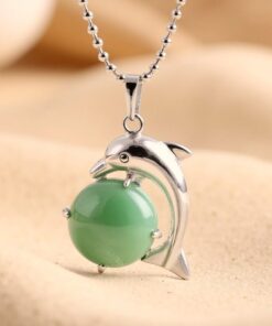 Dolphin Energy Pendant in Natural Stone