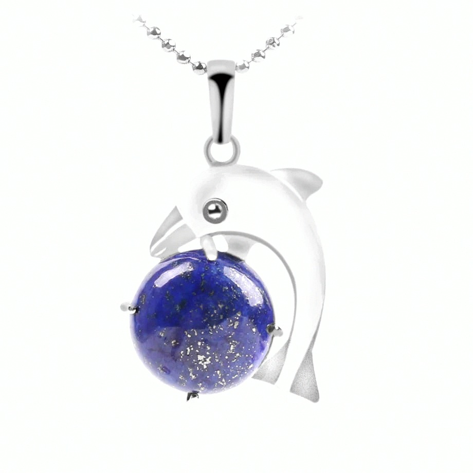 Dolphin Energy Pendant in Natural Stone