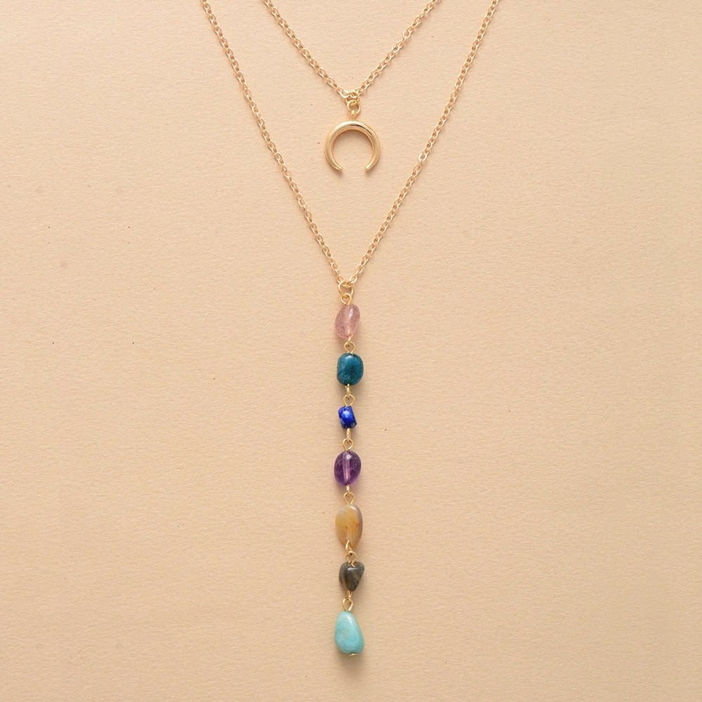 Double Necklace "Cascade of the 7 Chakras"