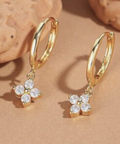 Silver or Gold-Plated 'Light Clover' Earrings