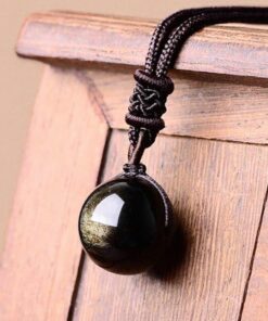 Golden Obsidian Sphere Pendant