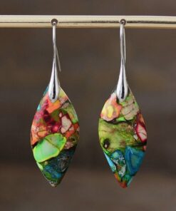 Harlequin Jasper Earrings - Unique Gemstone Jewellery Australia