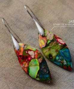 Harlequin Jasper Earrings - Unique Gemstone Jewellery Australia