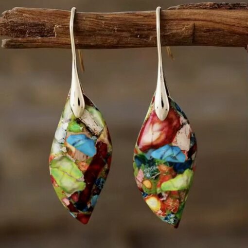 Harlequin Jasper Earrings - Unique Gemstone Jewellery Australia