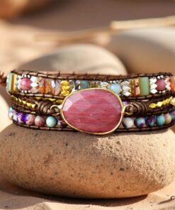 Heart Healing Rhodochrosite Wrap Bracelet