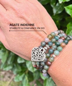 Energy Light Bracelet Mala in Indian Agate