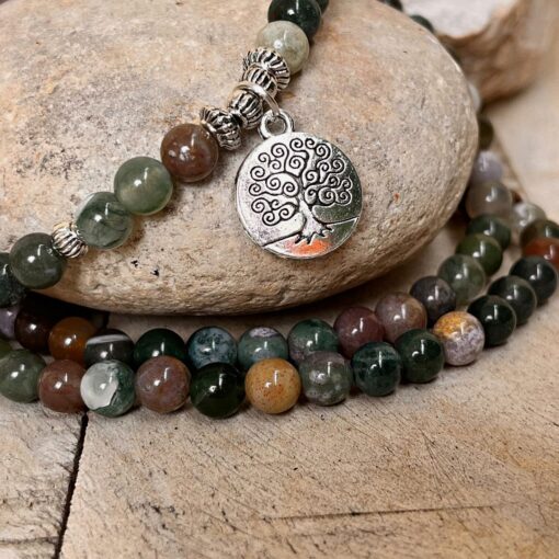 Energy Light Bracelet Mala in Indian Agate