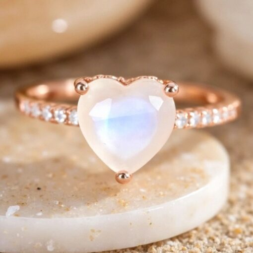 Adjustable "Goddess Heart" Moonstone Ring