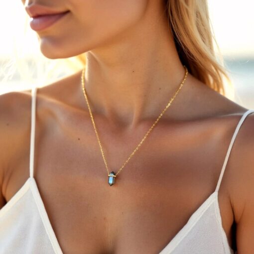 Inner Harmony Point Pendant in Natural Stones