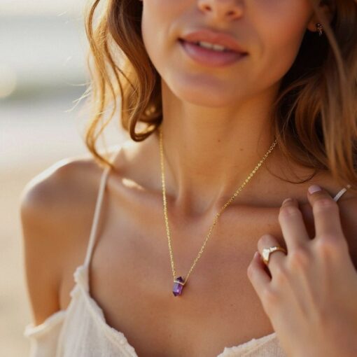 Inner Harmony Point Pendant in Natural Stones