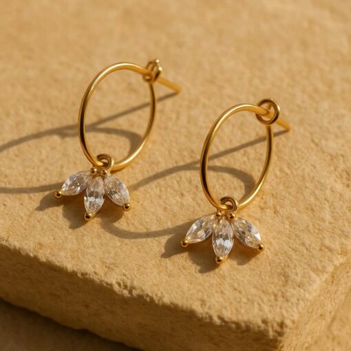 Orelia Gold-Plated Zircon Hoop Earrings