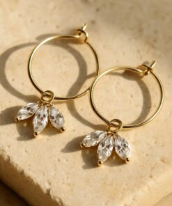 Orelia Gold-Plated Zircon Hoop Earrings