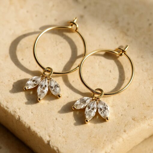 Orelia Gold-Plated Zircon Hoop Earrings