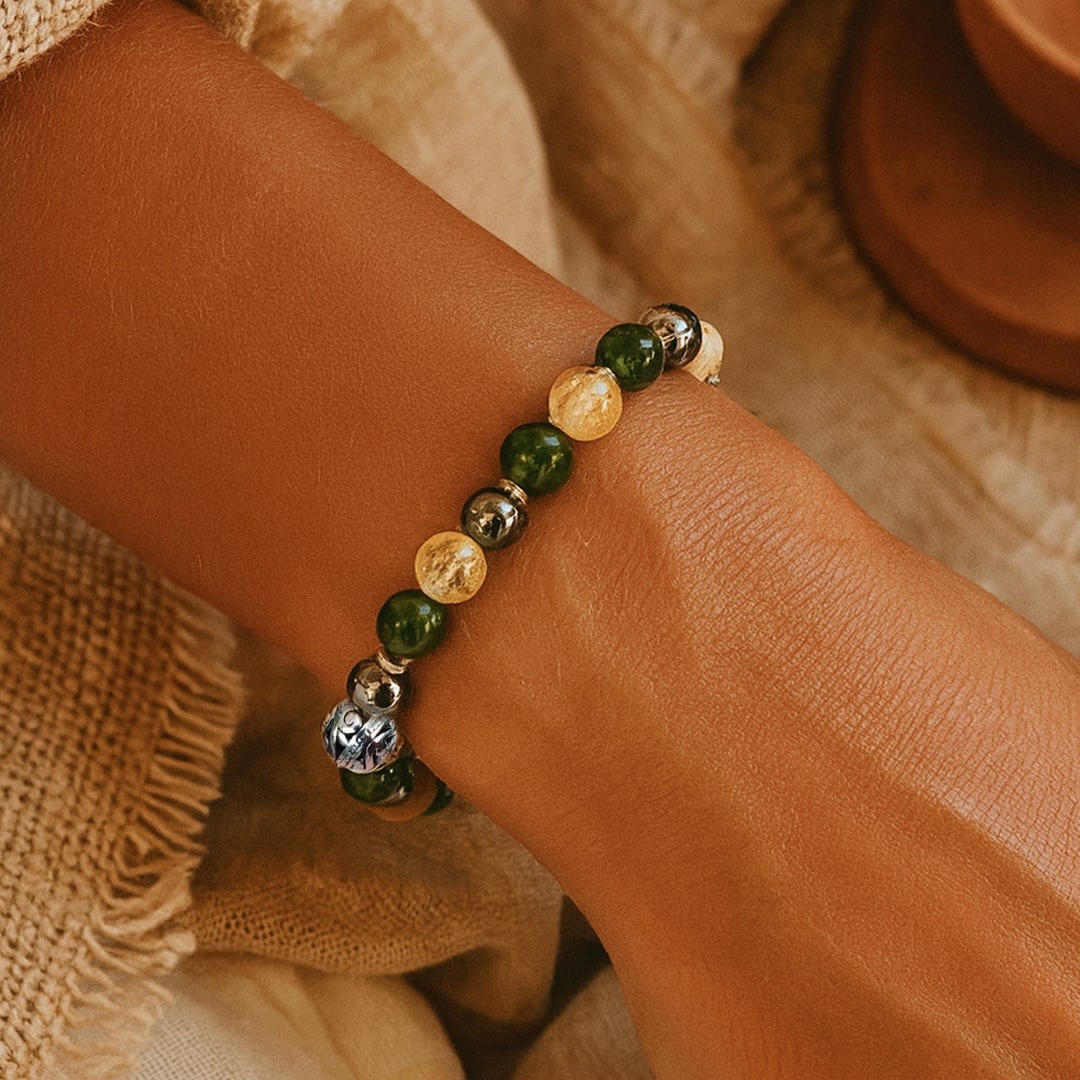 Premium "Supreme Chance" Bracelet in Jade, Citrine & Hematite