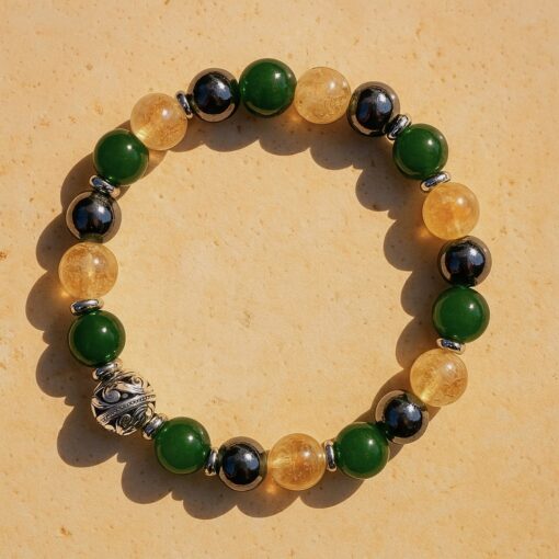 Premium "Supreme Chance" Bracelet in Jade, Citrine & Hematite