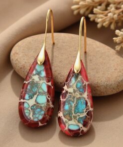 Jasper Tear Drop Earrings