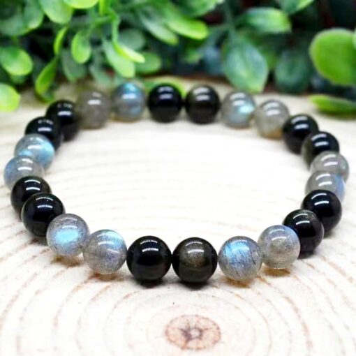 Spiritual Refuge Bracelet in Labradorite & Gold Obsidian