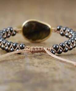 Labradorite & Hematite 'Celestial Eye' Bracelet