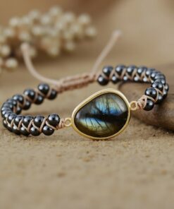 Labradorite & Hematite 'Celestial Eye' Bracelet