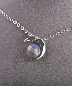 Enchanting Moon Pendant in Labradorite & Silver