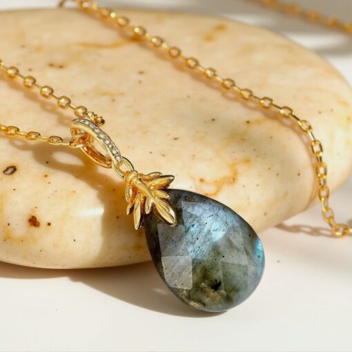 Celestial Shield Labradorite Pendant