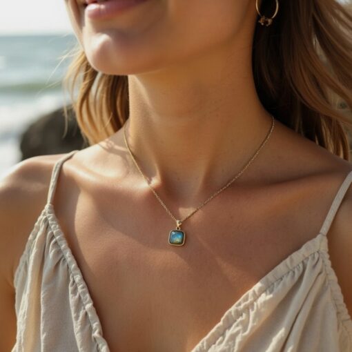 Labradorite Light Shield Pendant - Unique Gemstone Jewelry