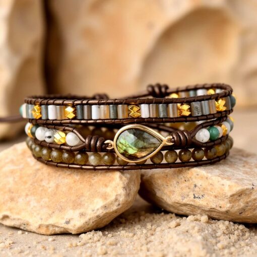 Labradorite "Protection" Wrap Bracelet