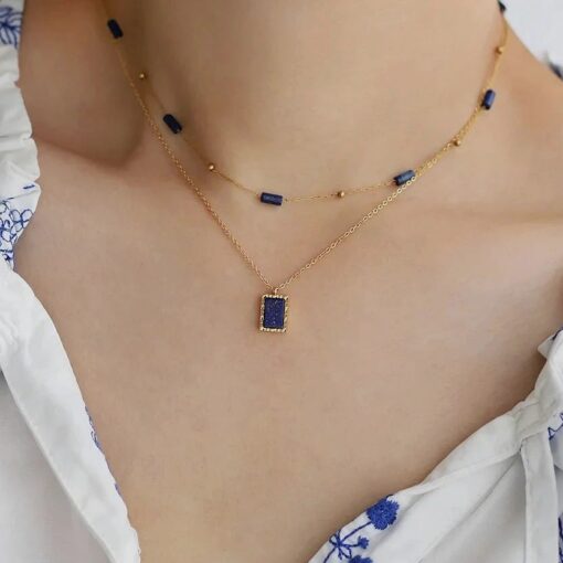 "Harmonie Céleste" Lapis Lazuli and Gold-Plated Jewelry Set