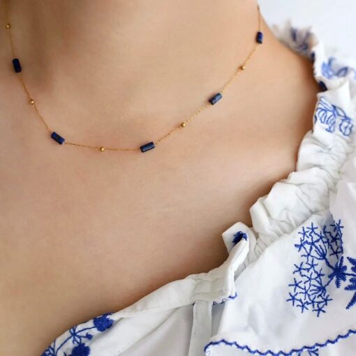 "Harmonie Céleste" Lapis Lazuli and Gold-Plated Jewelry Set