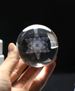 Lotus Flower Crystal Ball with Stand