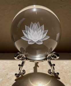 Lotus Flower Crystal Ball with Stand