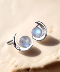 Mystical Moon Earrings in Labradorite & Silver