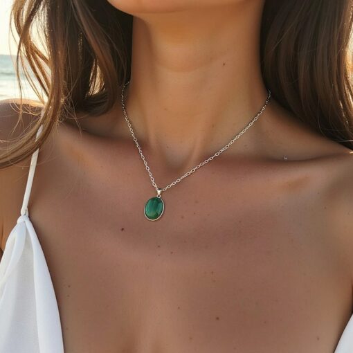 Malachite Healing Pendant - Natural Stone Jewelry