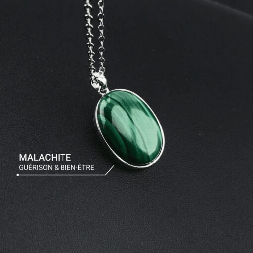 Malachite Healing Pendant - Natural Stone Jewelry
