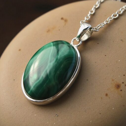 Malachite Healing Pendant - Natural Stone Jewelry