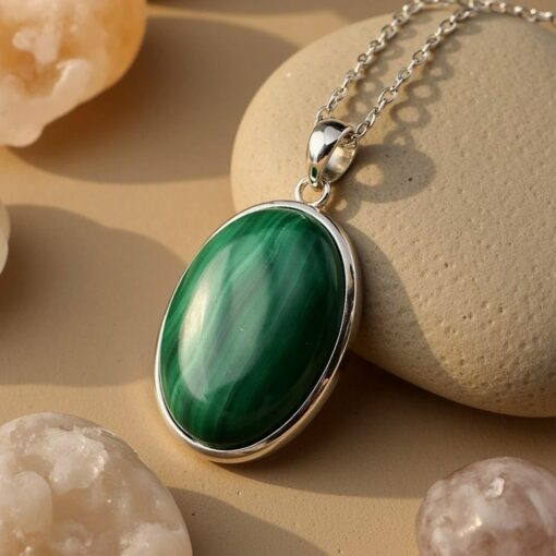 Malachite Healing Pendant - Natural Stone Jewelry