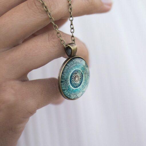 Mandala Pendant - Bronze or Silver Colour