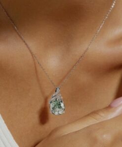 Moss Agate & Silver 'Guardian of Serenity' Pendant