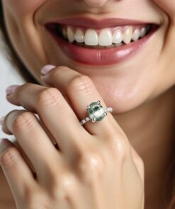 Gaia Ring in Moss Agate & Silver