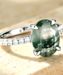 Gaia Ring in Moss Agate & Silver