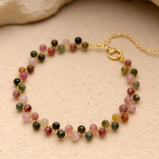 Elegant Multicoloured Tourmaline Bracelet