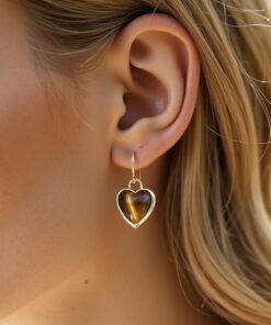 Natural Stone Earrings 'My Heart in Light' – Unique Handmade Jewelry
