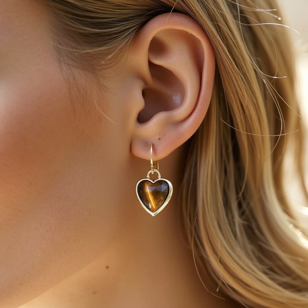 Natural Stone Earrings 'My Heart in Light' – Unique Handmade Jewelry