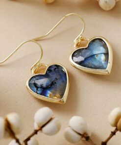 Natural Stone Earrings 'My Heart in Light' – Unique Handmade Jewelry