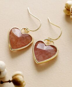 Natural Stone Earrings 'My Heart in Light' – Unique Handmade Jewelry