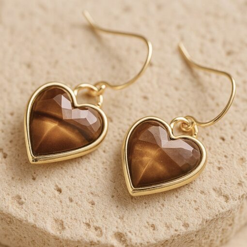 Natural Stone Earrings 'My Heart in Light' – Unique Handmade Jewelry